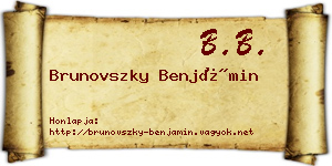 Brunovszky Benjámin névjegykártya